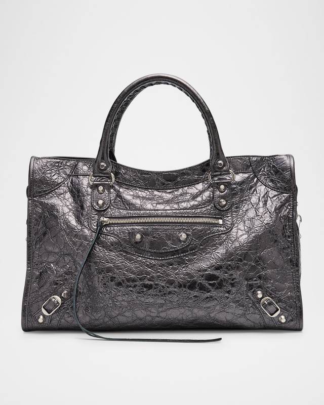 Le City Medium Crinkled Leather Shoulder Bag
